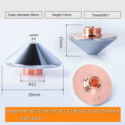 chất lượng  DM28 M11 1.2mm Copper Laser Nozzle For Fiber Laser Cutting Machine nhà máy sản xuất