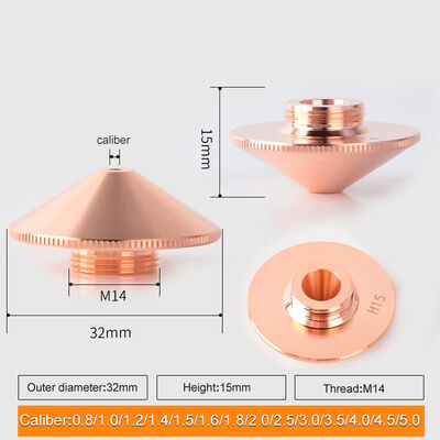 Chất lượng  D32 H15 Laser Cutting Nozzle 2.0mm for Precision Cutting and Long Service Life nhà máy
